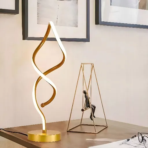 Gold spiral LED table lamp - Elmadinah