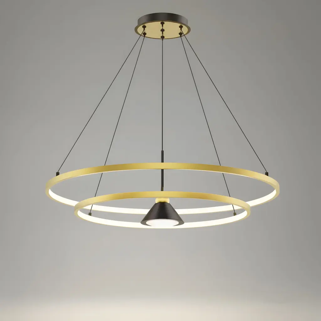 [AN-MK 28/R800] The Dual Halo Geometric Chandelier