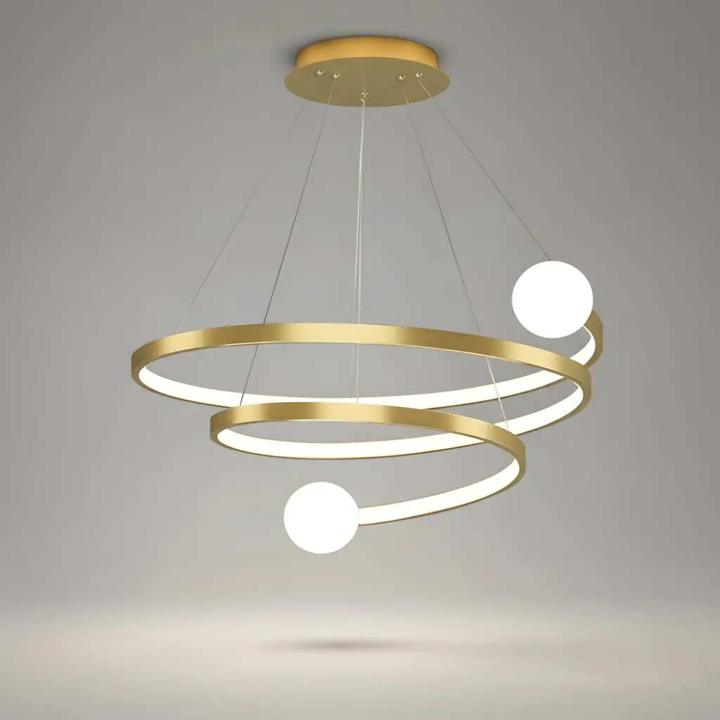 [AN-MK 37/500] The Golden Helix Spiral Chandelier