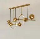 Rings & Globes LED Dining Chandelier 110 cm, Gold