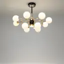 Globe & Leaf Chandelier, 12 Lights, Gold & Black