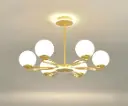 Globe Chandelier with LED Halo, 6 Lights, Gold