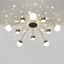 Grand 10-Arm LED Ceiling Light with Star & Moon Projector