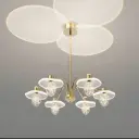 Crystal Flower LED Chandelier, 6 Lights, Gold
