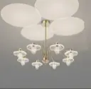 Grand 8-Light Crystal Bloom Chandelier with Ceiling Glow