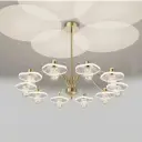 Crystal Flower LED Chandelier, 10 Lights, Gold