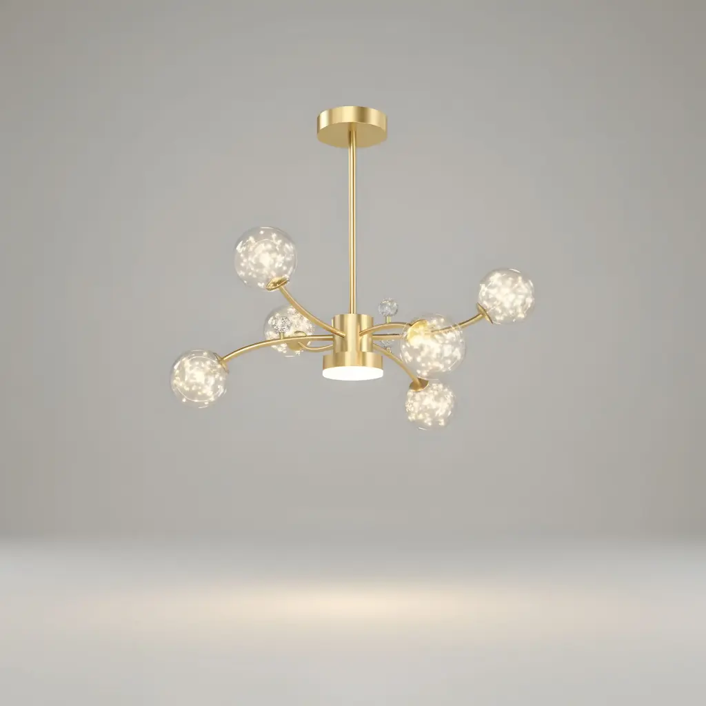 [AN-MK 05/6+1] Modern 6-Light Molecular Globe Chandelier