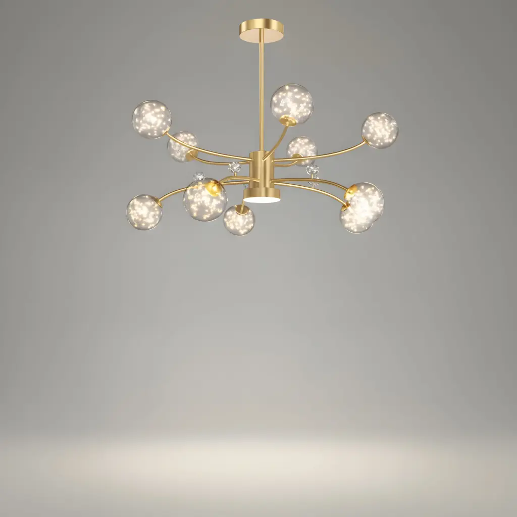 [AN-MK 05/10+1] Grand Modern 12-Light Celestial Globe Chandelier