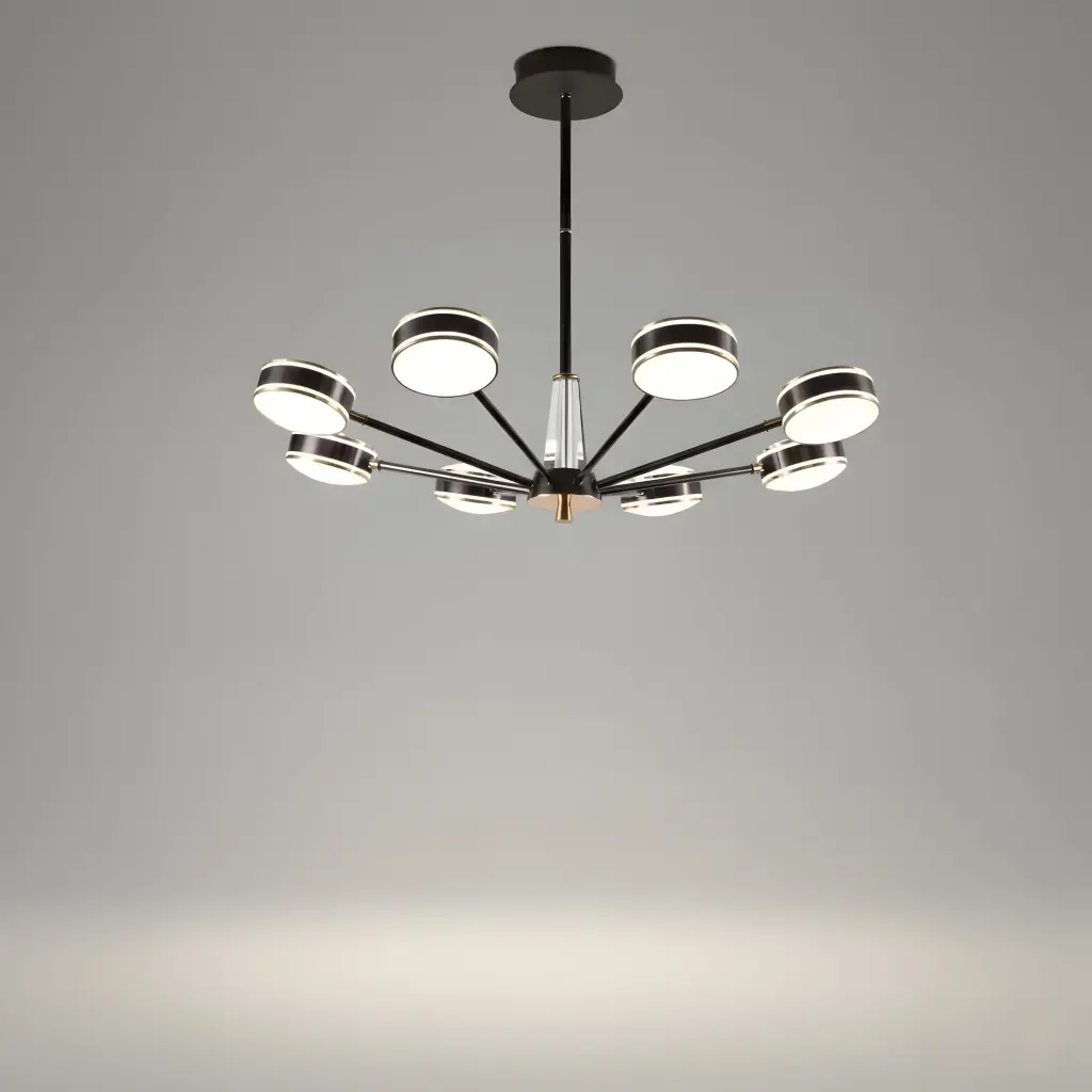 [AN-MK 08/8] "Grand Halo Disc" 8-Light LED Chandelier