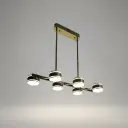 "Linear Horizon" Black & Gold LED Pendant Chandelier