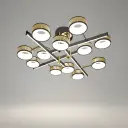 "Constellation Layered" Black & Gold LED Flush Mount