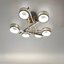 "Nebula Layered" 6-Light Black & Gold Chandelier