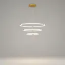 Slim 3-Ring LED Chandelier, Gold